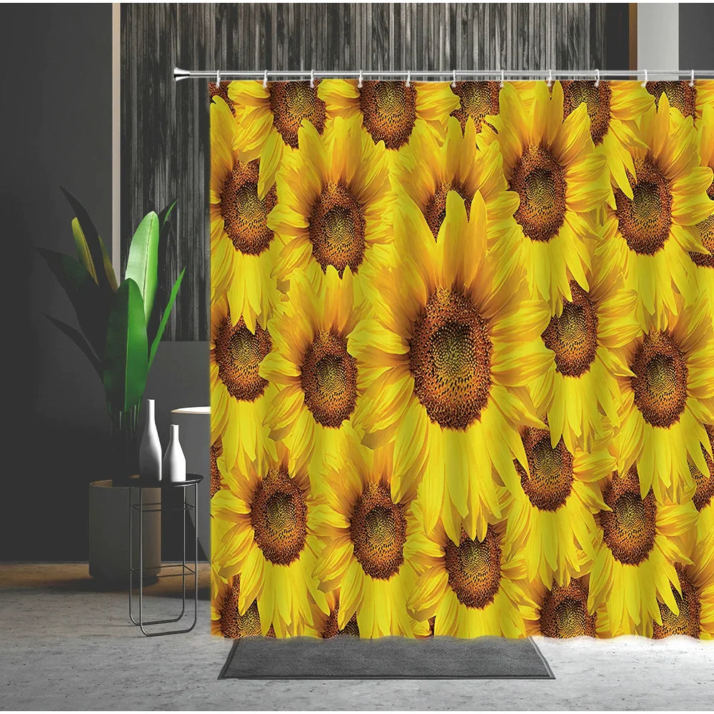 Blossoming Sunshine Polyester Shower Curtain
