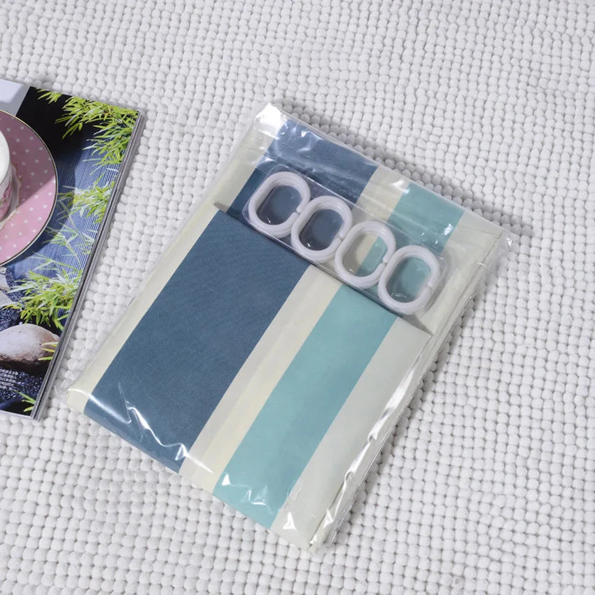 Extra Wide Colorful Striped Waterproof Shower Curtain