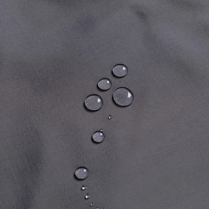 Dark Grey Waterproof Shower Curtain with Metal Hooks