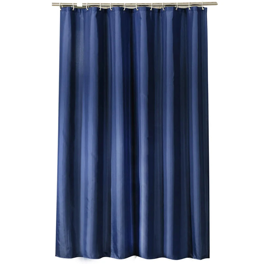 Simple Dark Blue Polyester Shower Curtain
