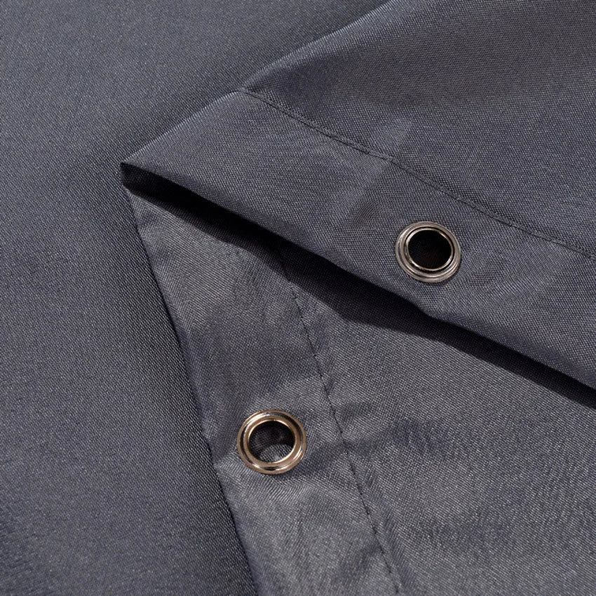 Dark Grey Waterproof Shower Curtain with Metal Hooks