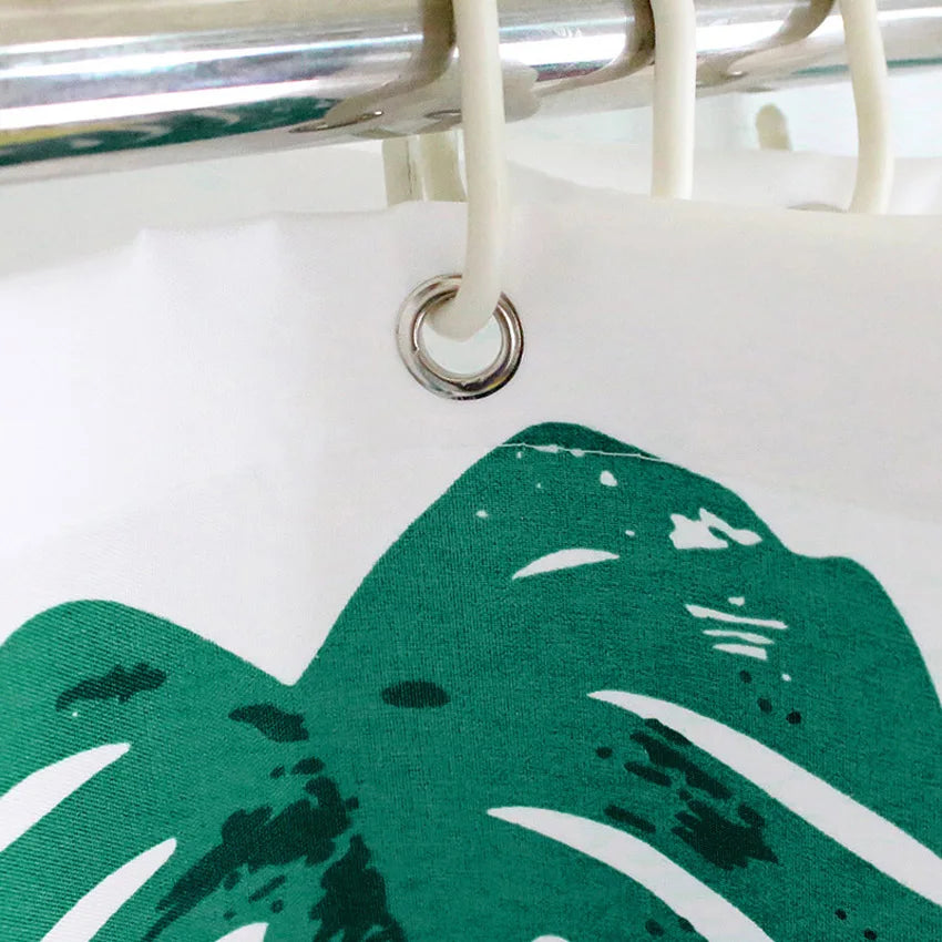 Vintage Green Monstered Waterproof Shower Curtain