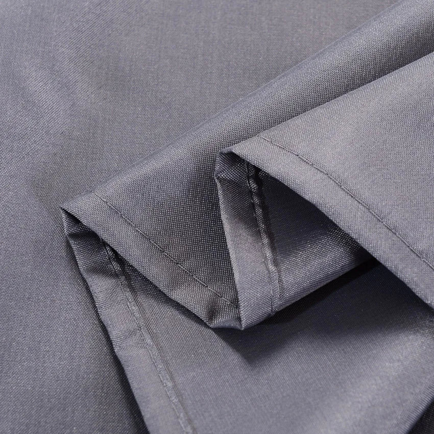 Dark Grey Waterproof Shower Curtain with Metal Hooks