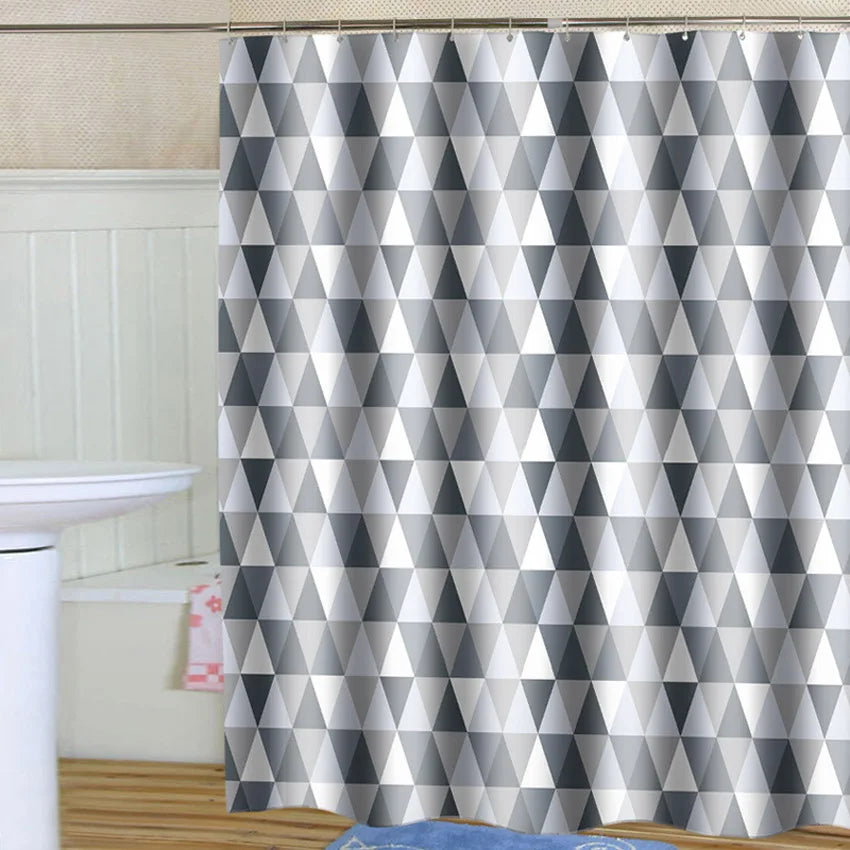 Bohemian Gray Mosaic Waterproof Shower Curtain