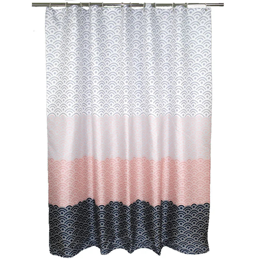 Modern Nordic Waterproof Shower Curtain with Geometric Pattern