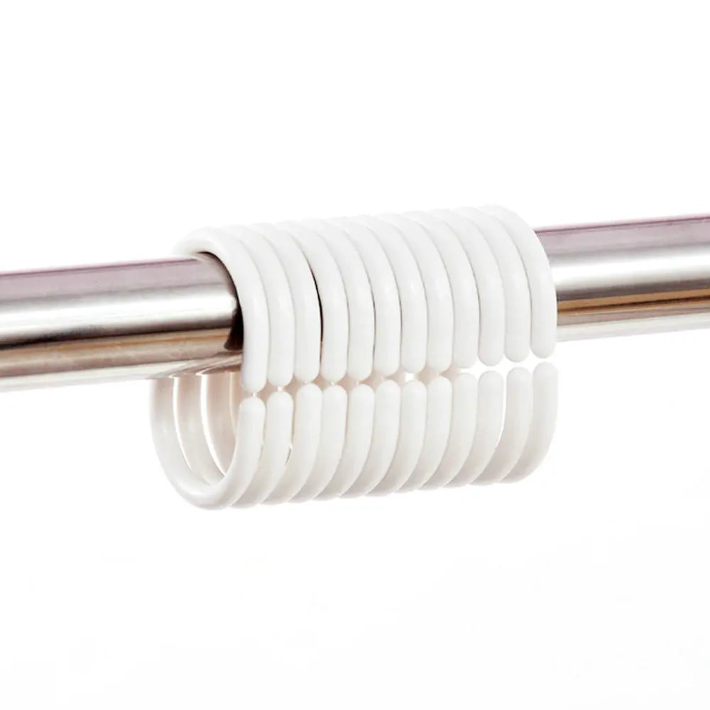 Green Pattern Fabric Waterproof Shower Curtain With Hooks