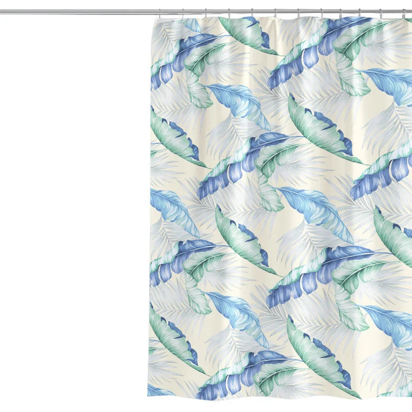 Vintage Leaves Printed Polyester Shower Curtain