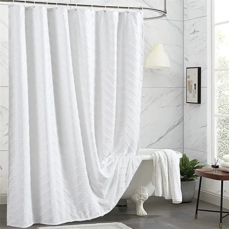 White Striped Fabric Waterproof Shower Curtain Shower Curtains Australia
