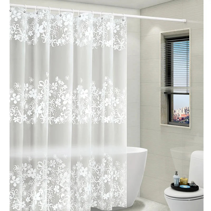 Semi-Transparent Waterproof Plastic Shower Curtain - Versatile Elegance