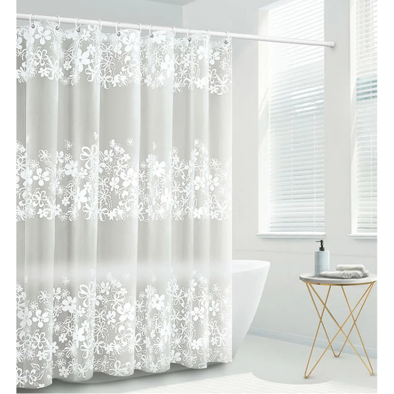 Semi-Transparent Waterproof Plastic Shower Curtain - Versatile Elegance