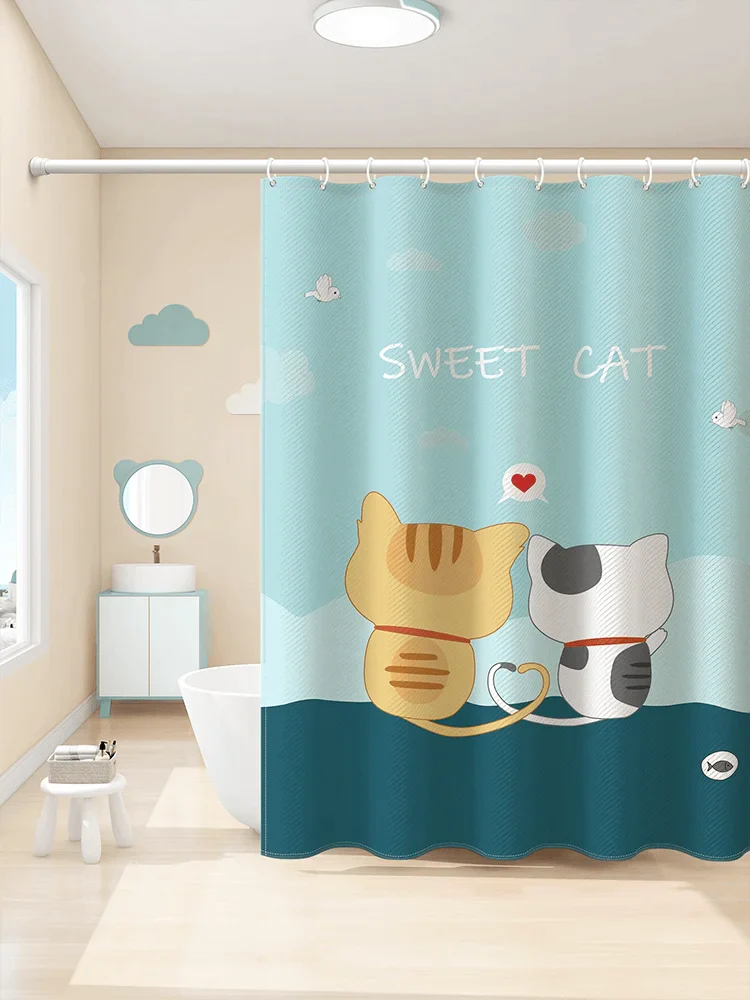 White Shower Curtain with Petite Designs