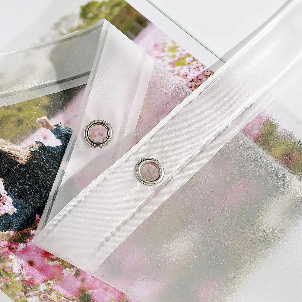 Luxury Transparent Waterproof Shower Curtain with Modern Hooks