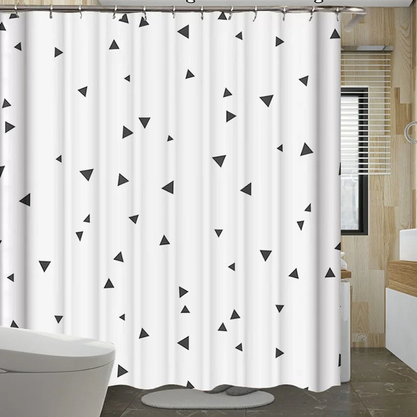 Modern Nordic Geometric Polyester Shower Curtain