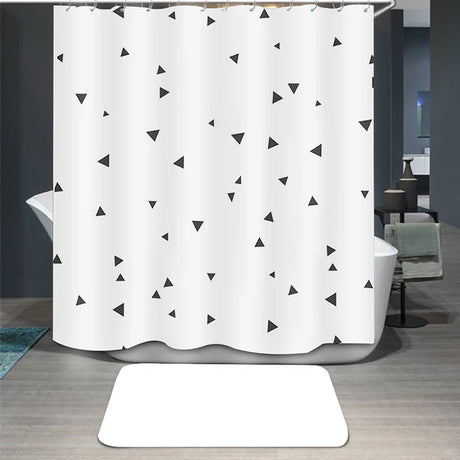 Modern Nordic Geometric Polyester Shower Curtain