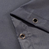 Dark Grey Waterproof Shower Curtain with Metal Hooks