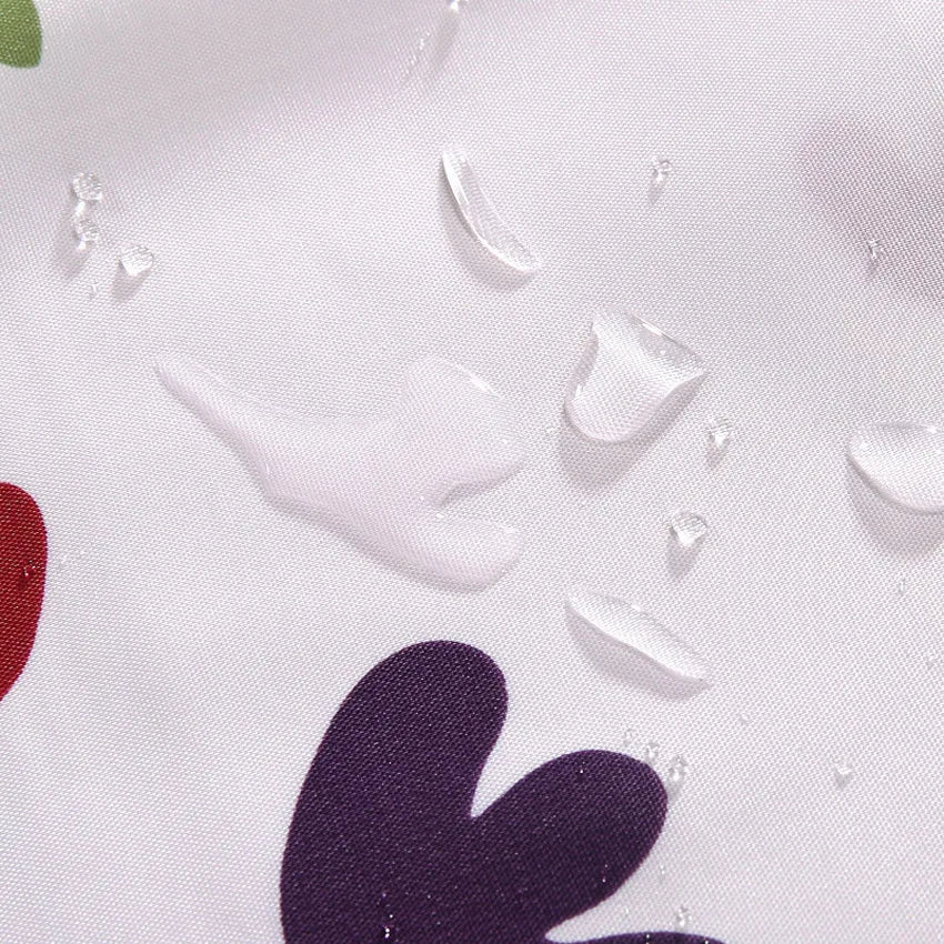 White Modern Waterproof Flowers Shower Curtain