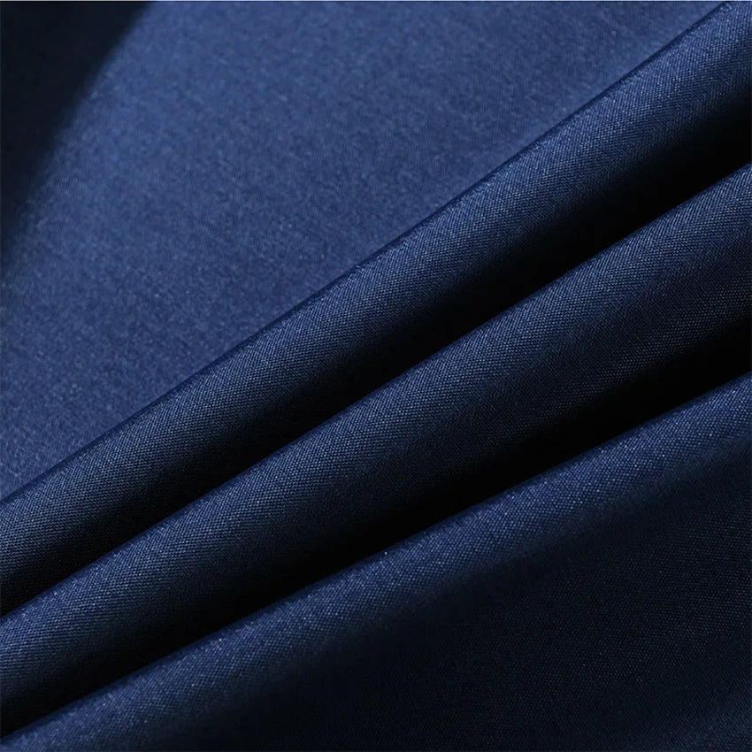 Simple Dark Blue Polyester Shower Curtain