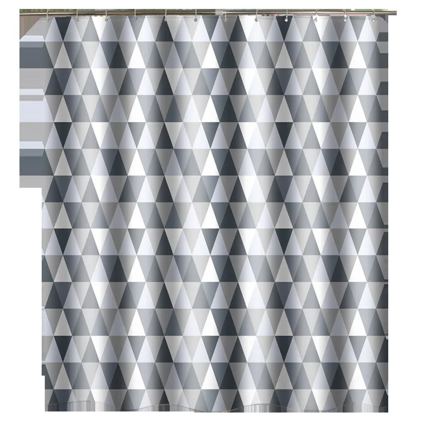 Bohemian Gray Mosaic Waterproof Shower Curtain