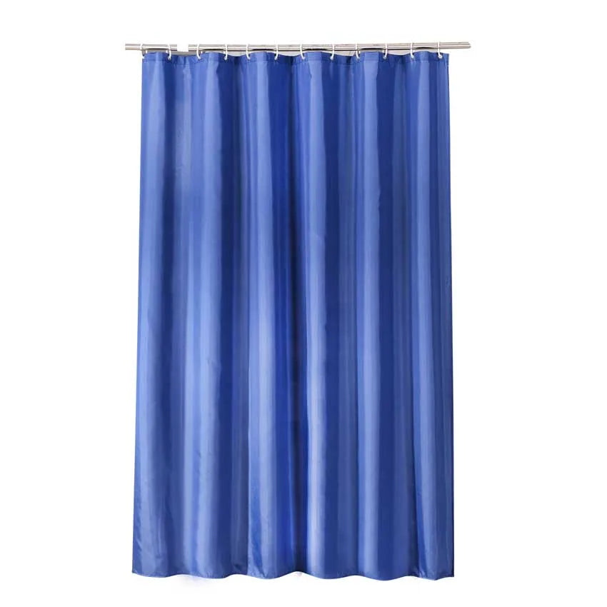 Minimalist Blue Waterproof Polyester Shower Curtain