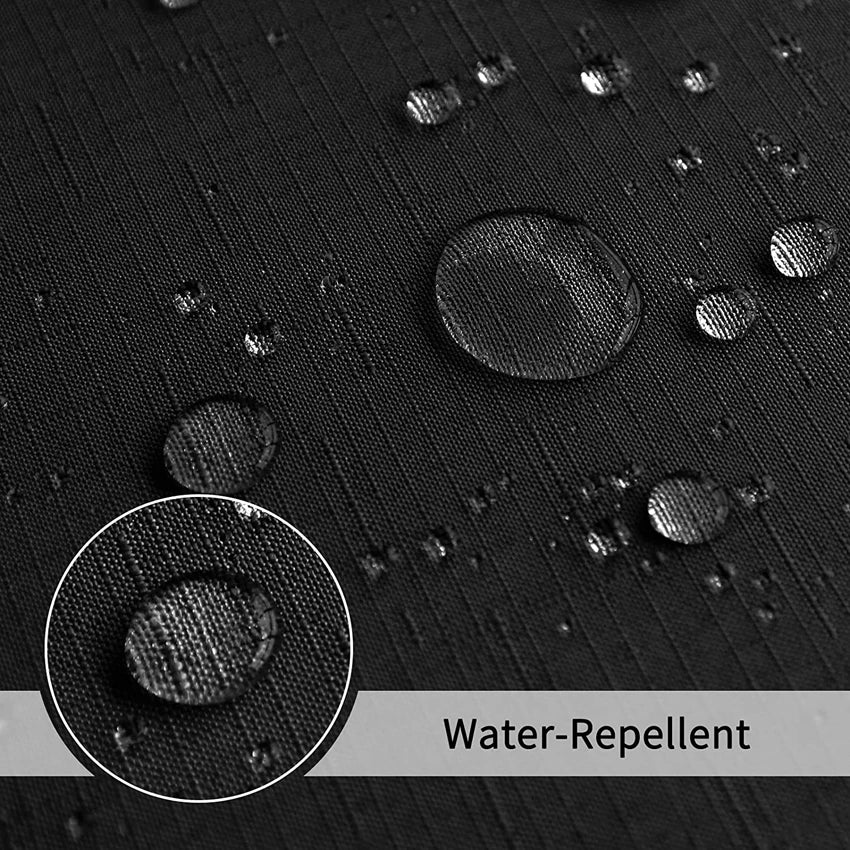 Black Waterproof Shower Curtain with Silver Metal Hooks