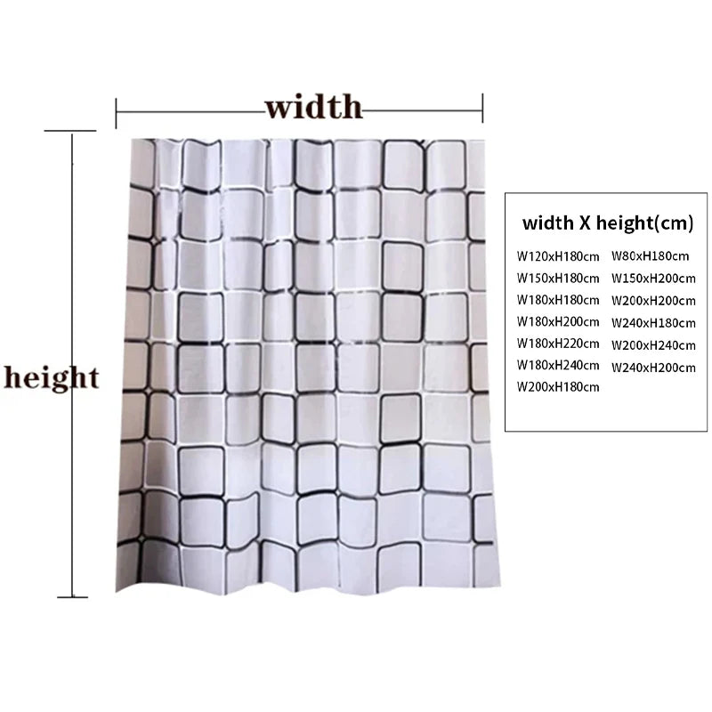 Modern Printed Waterproof Shower Curtains