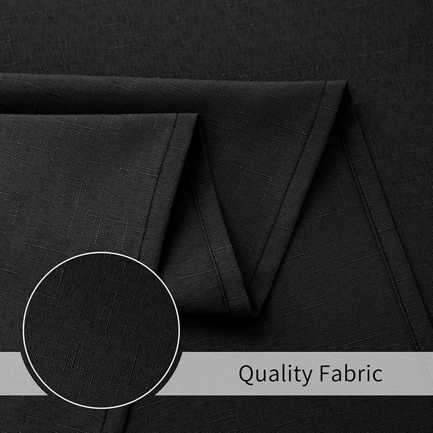 Black Waterproof Shower Curtain with Silver Metal Hooks