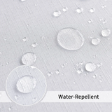 White Waterproof Shower Curtain with Silver Metal Hooks
