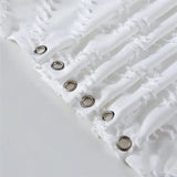 White Striped Fabric Waterproof Shower Curtain