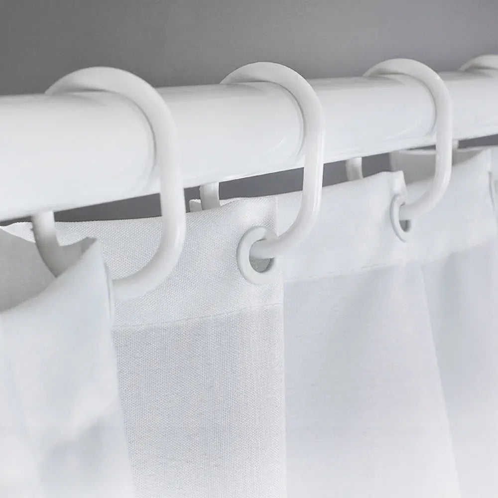 Rosy Ruffles White Shower Curtain