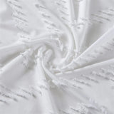 White Striped Fabric Waterproof Shower Curtain